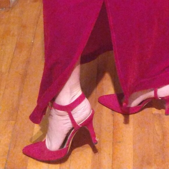 Coldwater Creek red velvet dress L - Picture 7 of 7